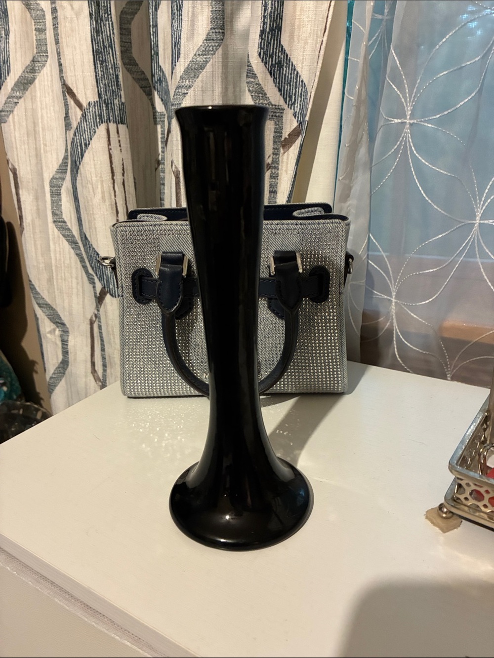 Classic Black Glass Bud Vase -
Black Amethyst Glass